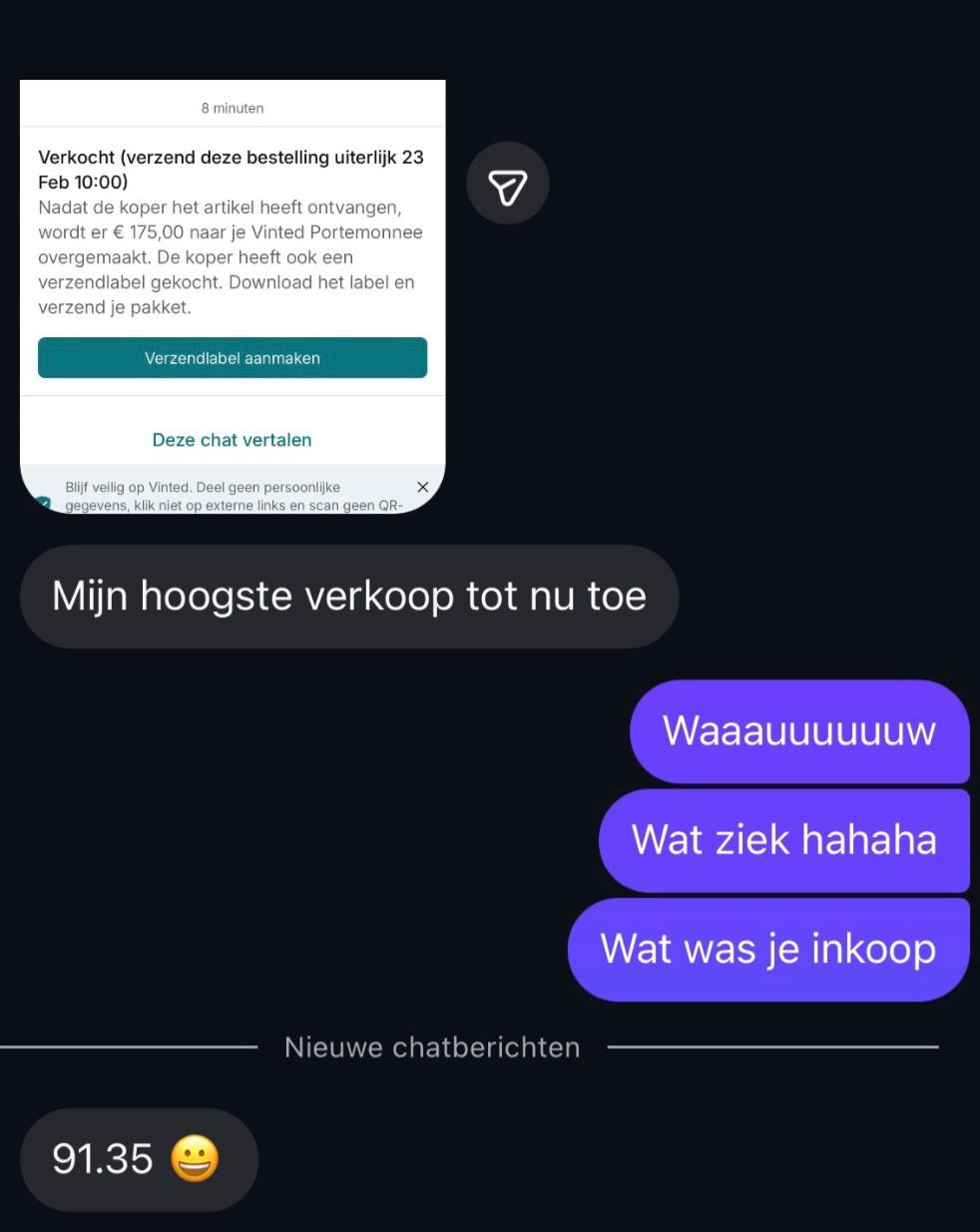 WhatsApp-bericht van een tevreden cursist